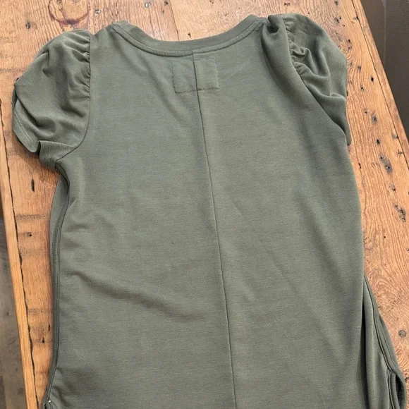 Cupio Olive Green Puff Sleeve Top - Picture 6 of 6